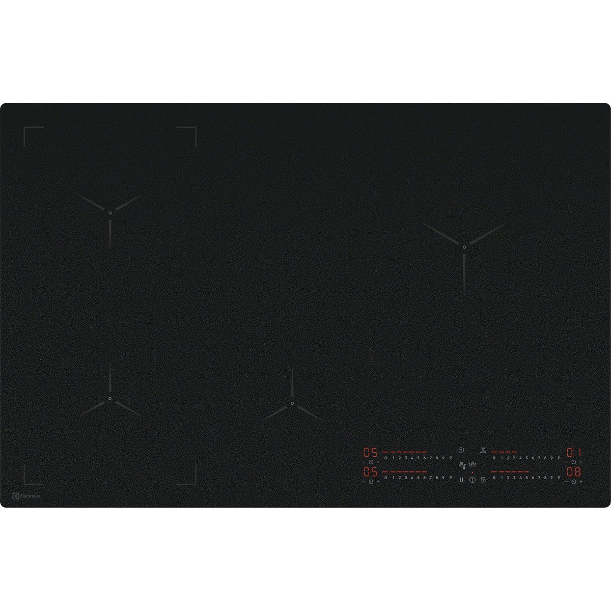 Electrolux GK78TSIDSO, Piano di cottura a induzione, Nero, Variante di incasso: Senza telaio, Numero zone di cottura: 4,