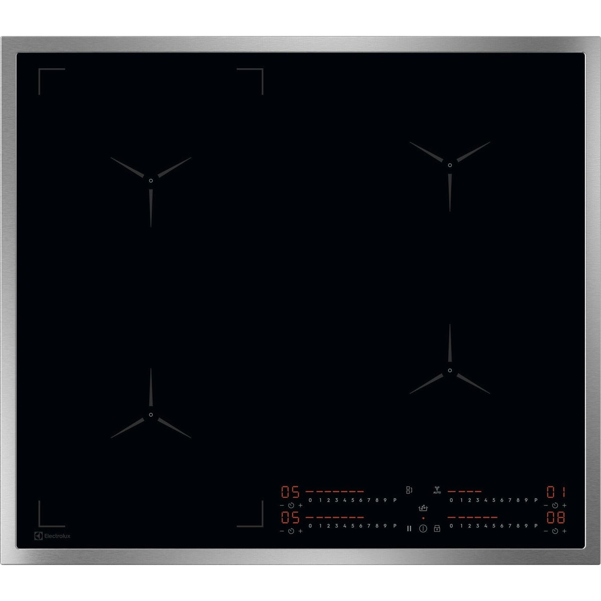 Electrolux GK58TSIBCN, Piano di cottura a induzione, SenseBoil™, Cromo, Variante di incasso: Telaio, Numero zone di cott