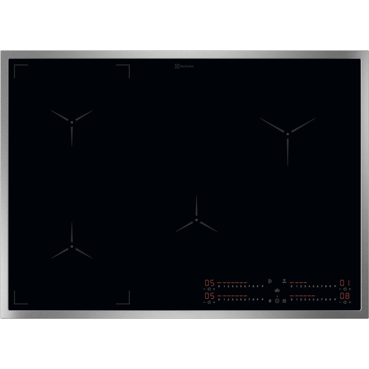 Electrolux GK69TSIBCN, Piano di cottura a induzione, SenseBoil™, Cromo, Variante di incasso: Telaio, Numero zone di cott