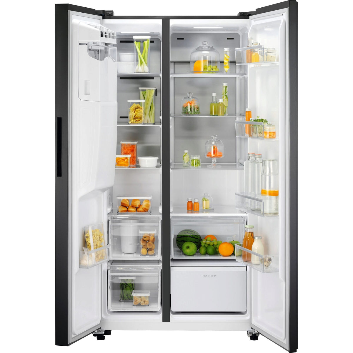 Electrolux EAL575NWMS, Side-by-Side, a posa libera, Cromo, Classe energetica: D, Capacità utile totale (L): 573, Tension