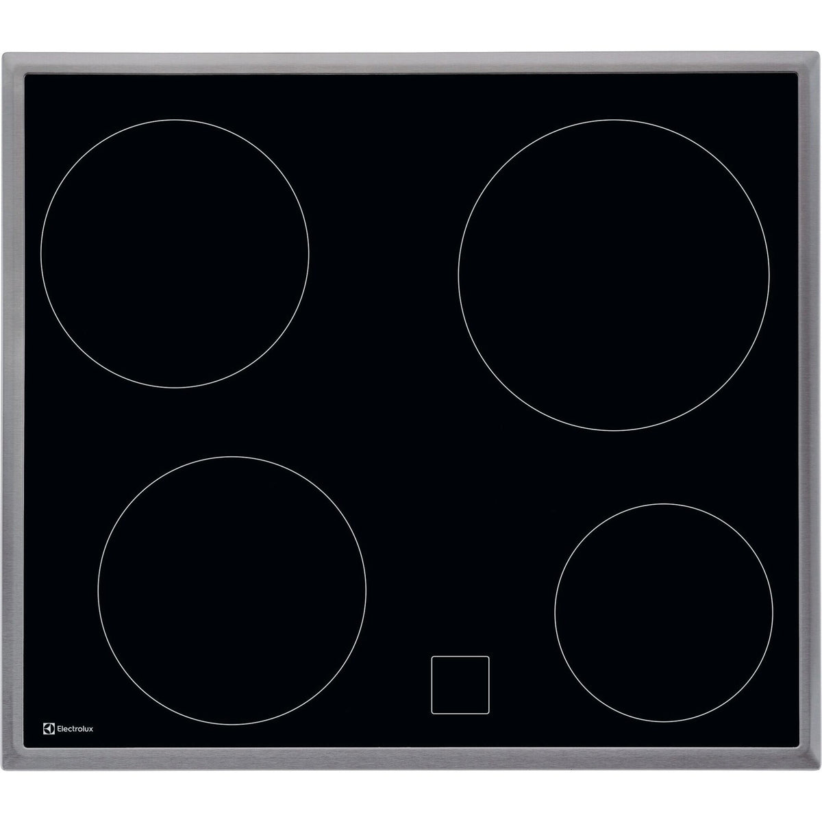 Electrolux GK58VCN, Piani di cottura in vetroceramica, Nero, Variante di incasso: Cromato, Numero zone di cottura: 4, Te