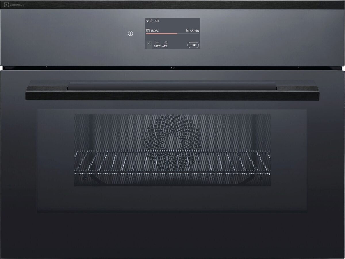Electrolux EB4GL90KSP, Microonde Combi da incasso Compact 45, Nero effetto specchio = vetro, Modalità di funzionamento: