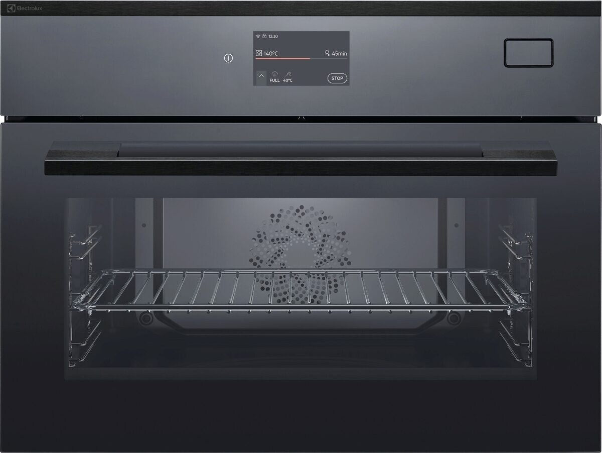 Electrolux EB4GL70SP, Forno da incasso CombiSteam Compact 45, Nero effetto specchio = vetro, Modalità di funzionamento: