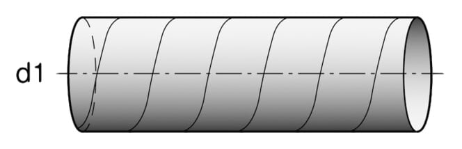 V-ZUG Tubo Spiro, 3 metri, ø 125 mm