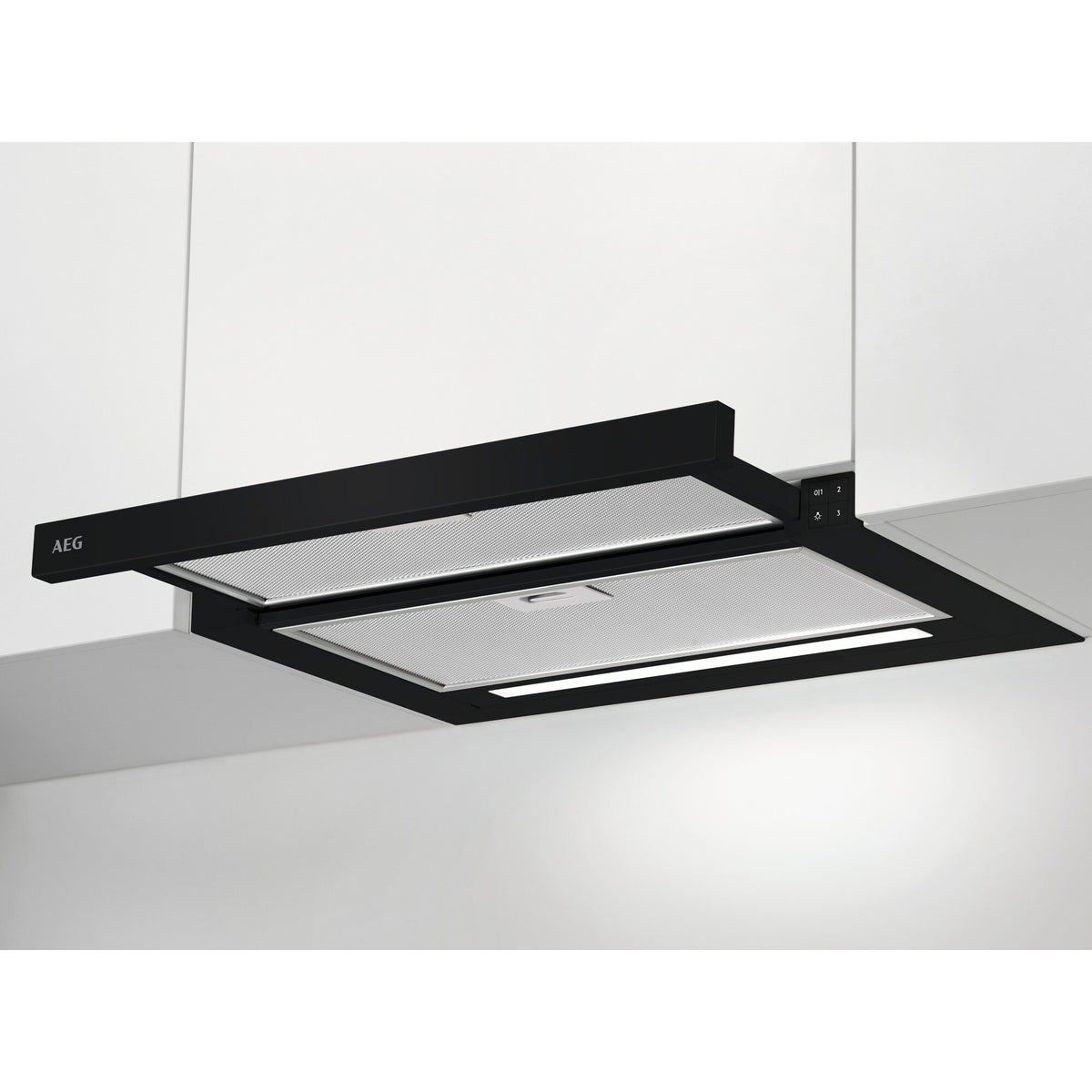 AEG ADF6052AB, Cappa aspirante piatta, Nero, Classe energetica: C, Numero di passi: 3, Livello massimo scarico (m3/h): 3