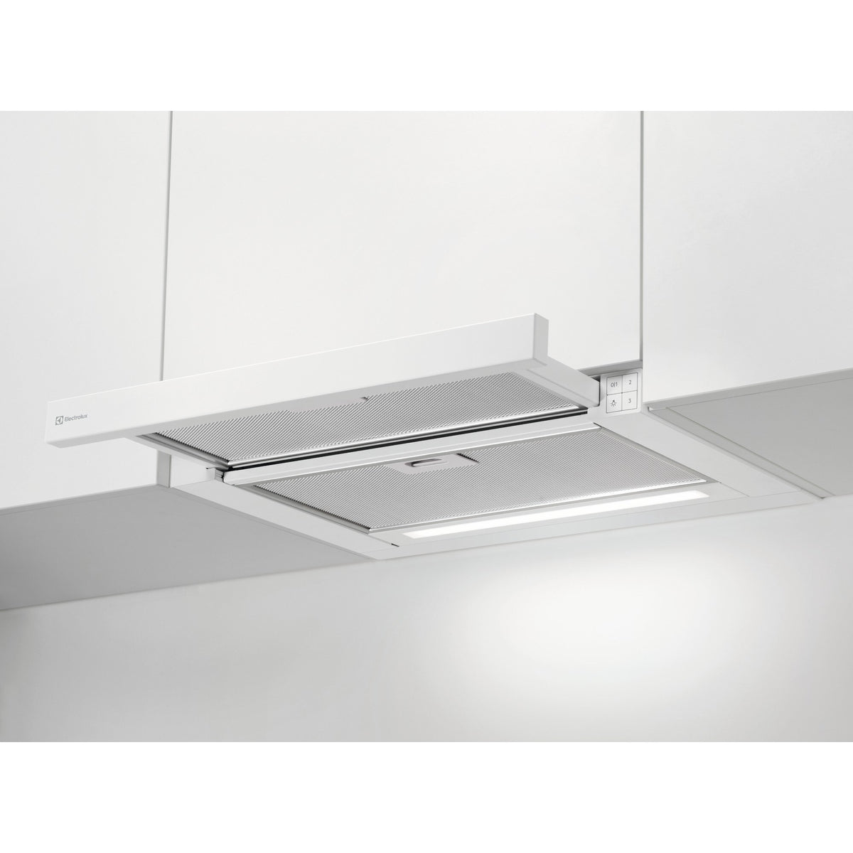 Electrolux DAK5536WE, Cappa aspirante piatta, Bianco, Classe energetica: C, Numero di passi: 3, Livello massimo scarico