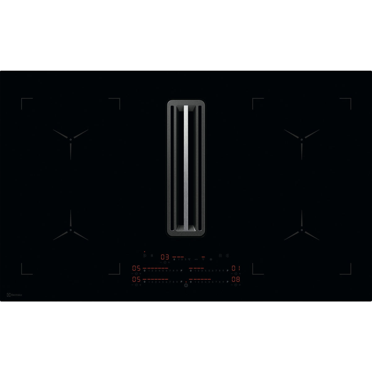 Electrolux DMGL8372UO, ComboBridge aria circolante, Nero, Variante di incasso: Senza telaio, Numero zone di cottura: 4,