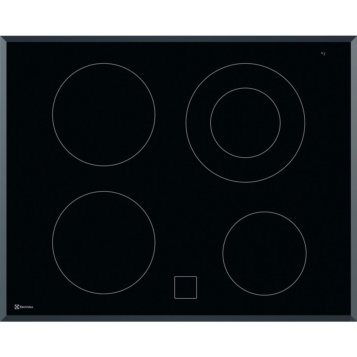 Electrolux GK65PF, Piani di cottura in vetroceramica, Cromo, Variante di incasso: Design con sfaccettatura, Numero zone