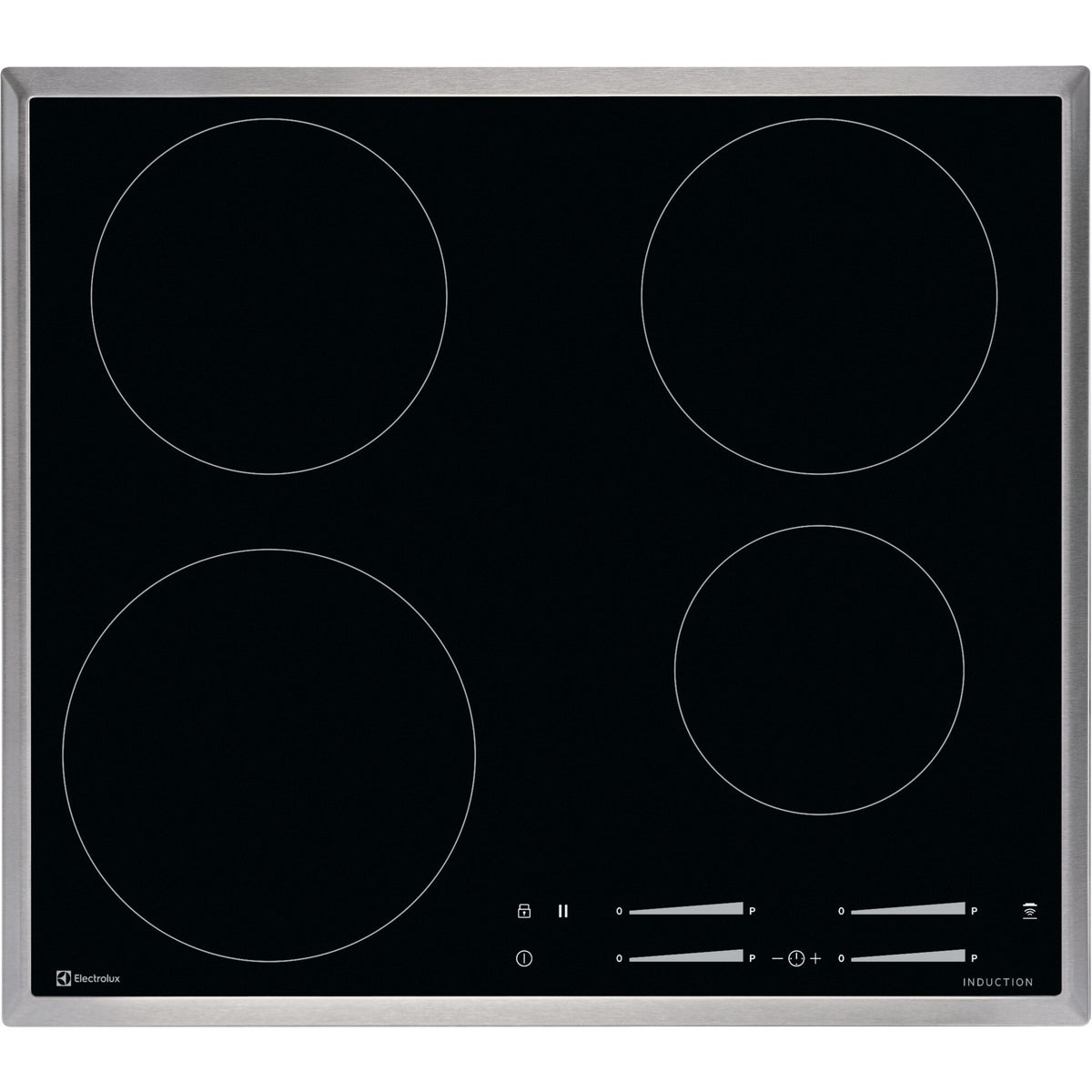 Electrolux GK58TSICN, Piano di cottura a induzione, Cromo, Variante di incasso: Telaio, Numero zone di cottura: 4, Tensi