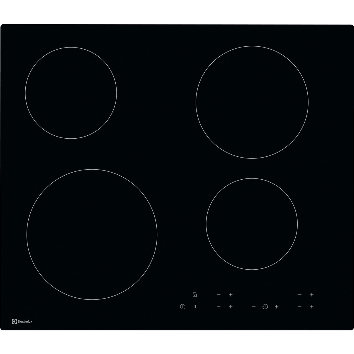 Electrolux GK58TCO, Piani di cottura in vetroceramica, Nero, Variante di incasso: Senza telaio, Numero zone di cottura: