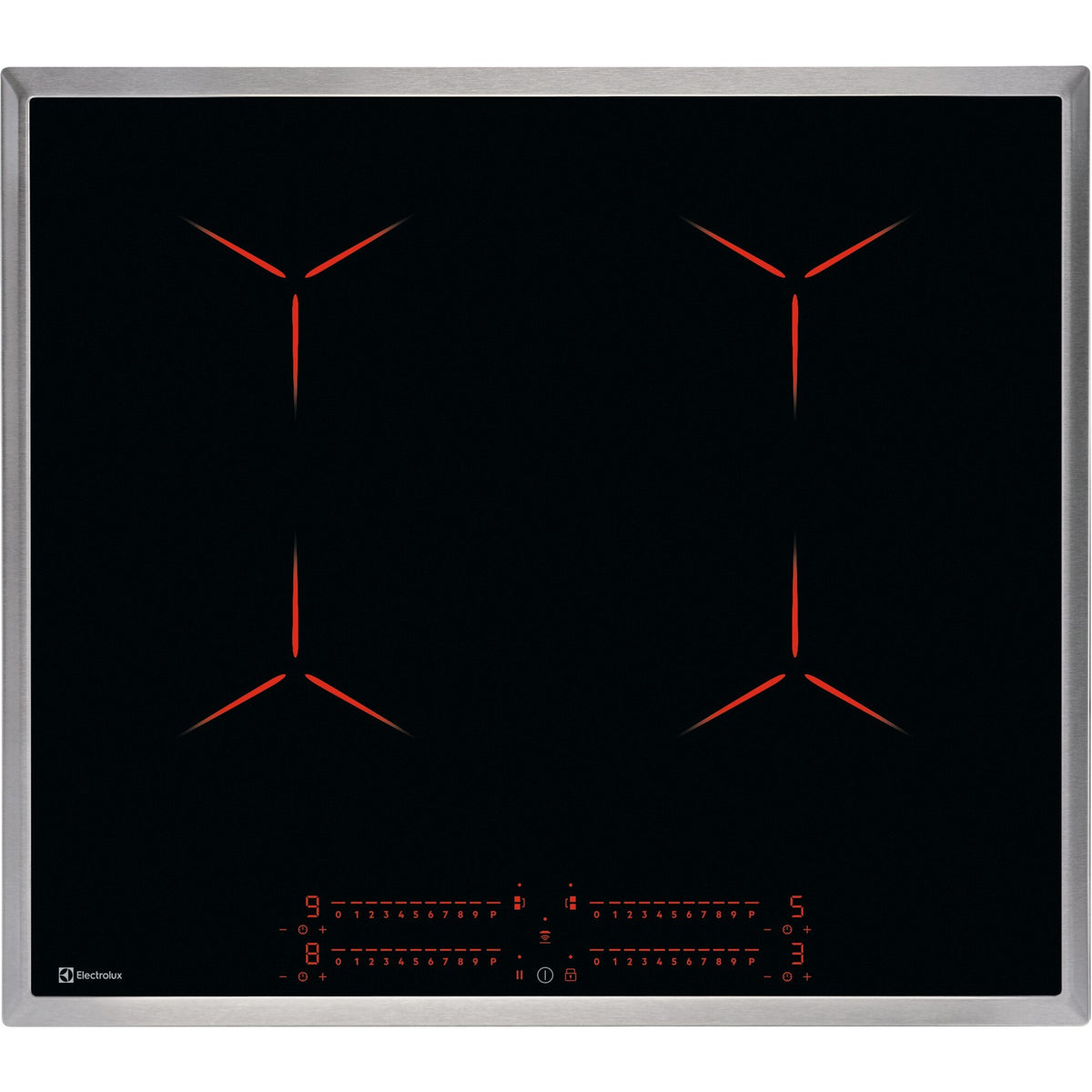 Electrolux GK58TSIPCN, Piano di cottura a induzione, Cromo, Variante di incasso: Telaio, Numero zone di cottura: 4, Tens