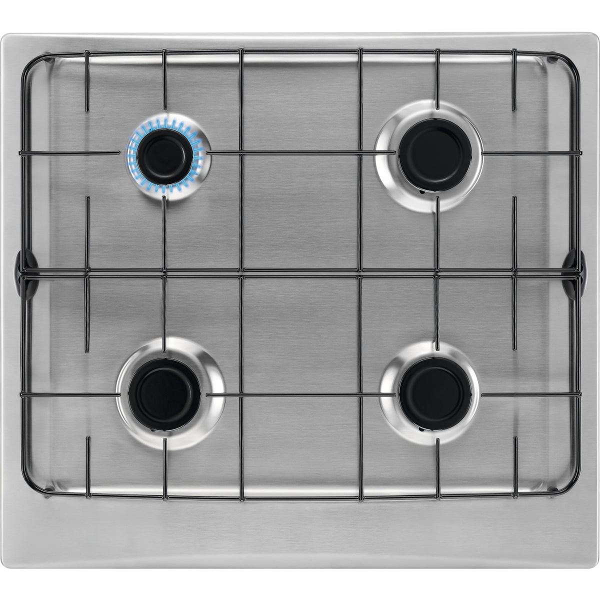 Electrolux GKM45CN, Piani di cottura a gas da incasso, Cromo, Numero zone di cottura: 4, Raggio (cm): 0.5, Larghezza (cm