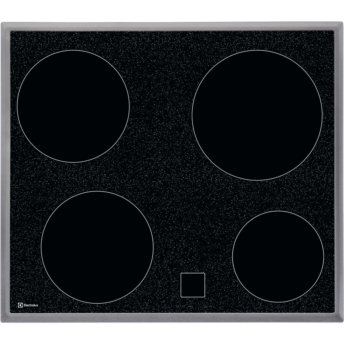 Electrolux GK58CN, Piani di cottura in vetroceramica, Cromo, Variante di incasso: Telaio, Numero zone di cottura: 4, Ten