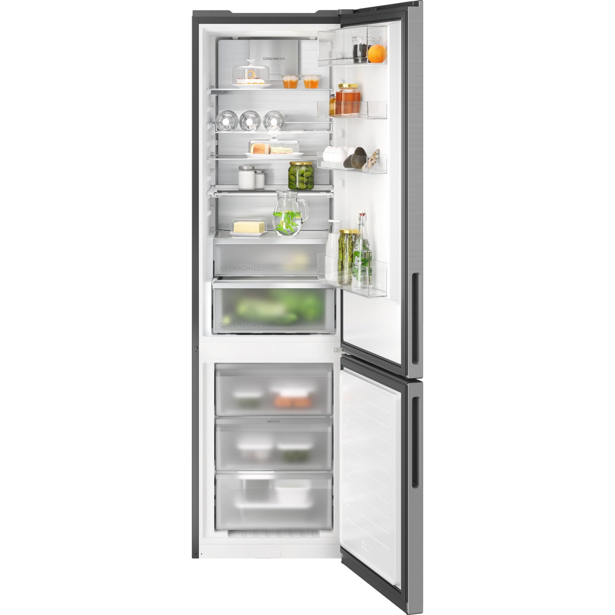 Electrolux SB360NICN, Combinazione frigorifero/congelatore, a posa libera, a destra, intercambiabile, Cromo, Classe ener