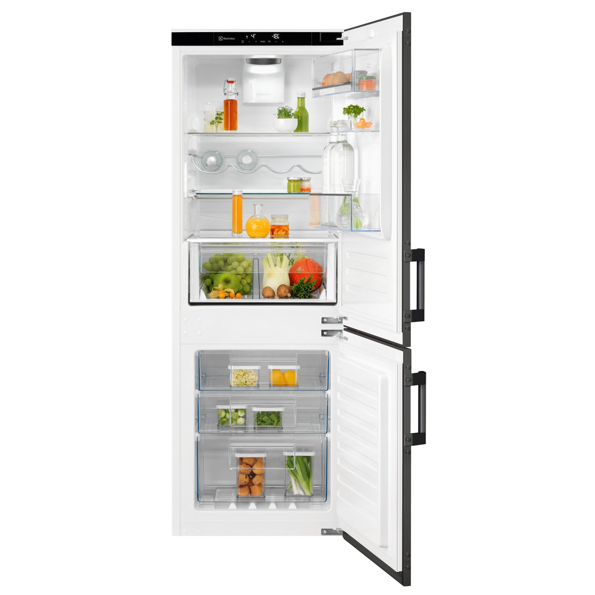 Electrolux EK276BNRSW, Combinazione frigorifero/congelatore, incasso, a destra, intercambiabile, Nero, Classe energetica