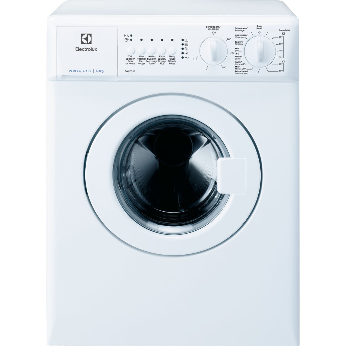 Electrolux EWC1352, Lavatrice, a sinistra, Classe energetica: D, Capacità (kg): 3, Rumorosità dB(A): 78, Velocità di cen
