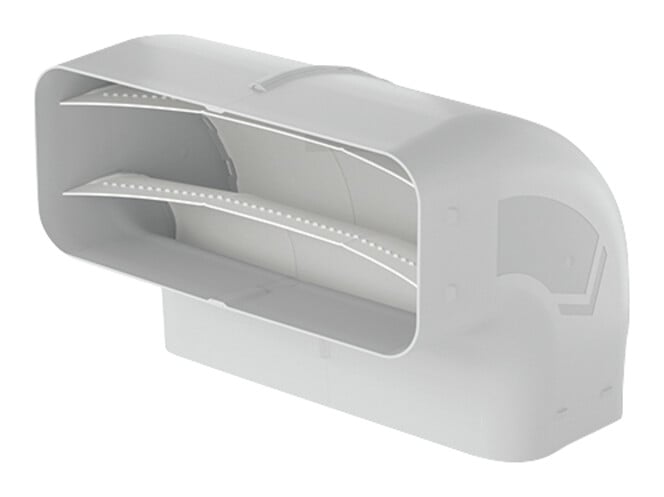 V-ZUG Prime curva a 90° per canale piatto, verticale per canale piatto, L 222 x A 89 x P 157 mm