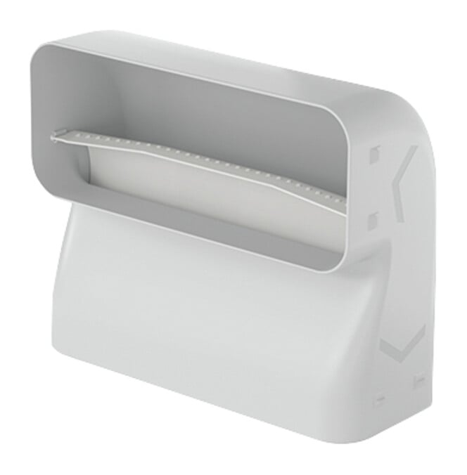V-ZUG Prime curva stretta a 90° per canale piatto, verticale per canale piatto, L 222 x A 89 x P 92 mm