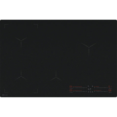Electrolux GK78TSIDSO, Piano di cottura a induzione, Nero, Variante di incasso: Senza telaio, Numero zone di cottura: 4,