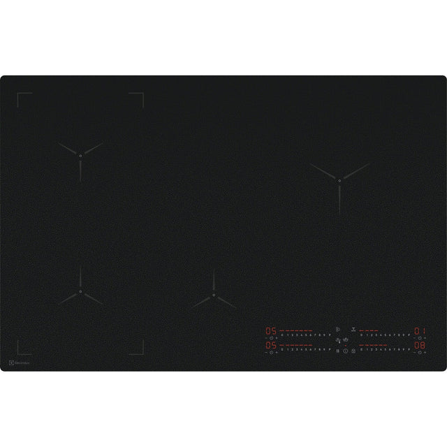 Electrolux GK78TSIDSO, Piano di cottura a induzione, Nero, Variante di incasso: Senza telaio, Numero zone di cottura: 4,
