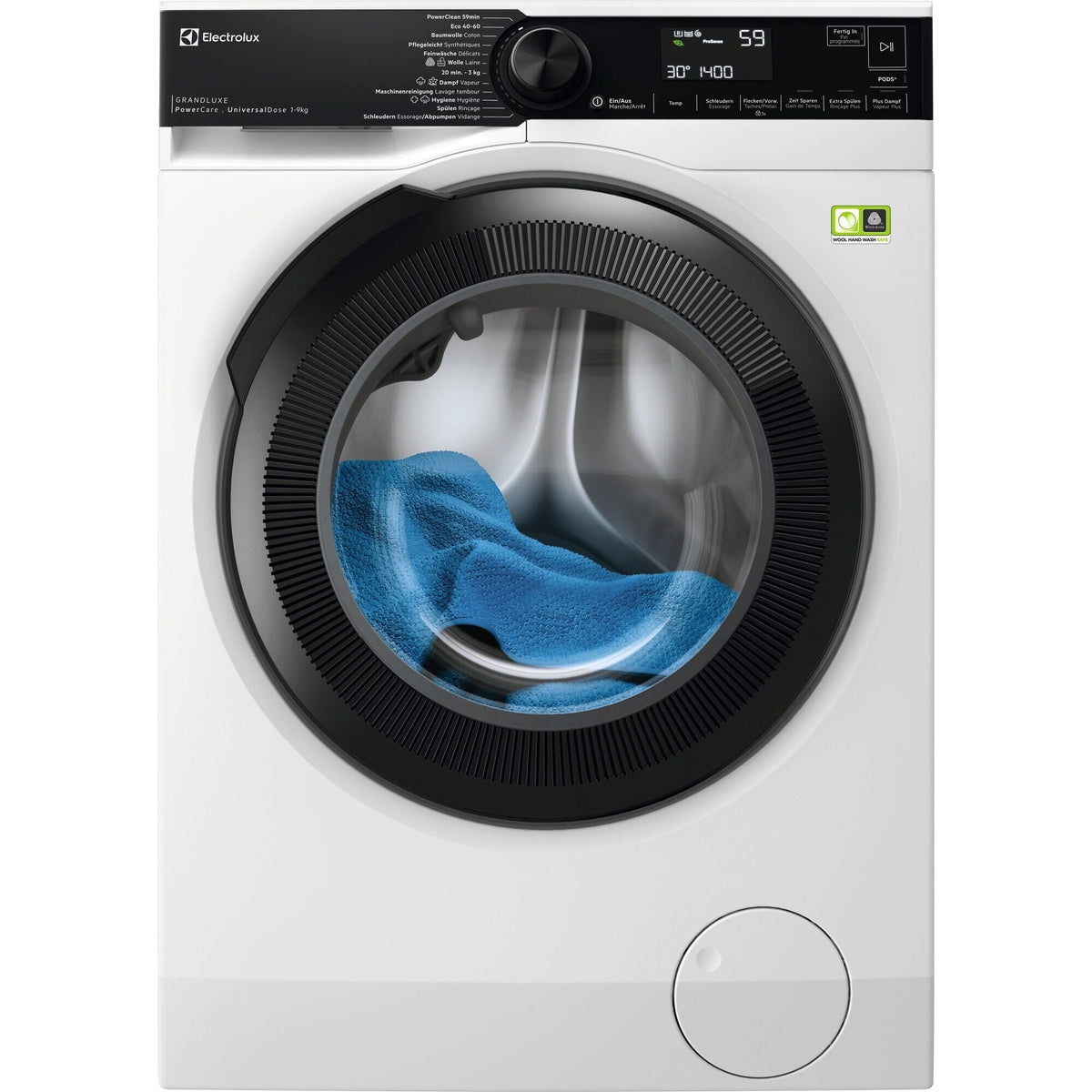 Electrolux WAGL4E5R0, Lavatrice, a destra, Classe energetica: A, Capacità (kg): 9, Rumorosità dB(A): 75, Velocità di cen