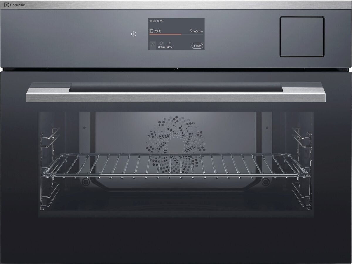 Electrolux EB4GL70KCN, Forno da incasso CombiSteam Compact 45, Cromo Rivestimento antimpronta, Classe energetica: A++, M