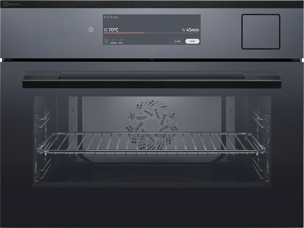 Electrolux EB4SL70KSP, Forno da incasso Profi Steam Compact 45, Nero effetto specchio = vetro, Classe energetica: A+, Mo