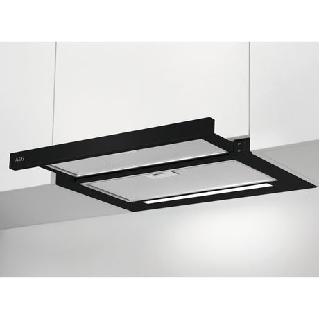 AEG ADF6052AB, Cappa aspirante piatta, Nero, Classe energetica: C, Numero di passi: 3, Livello massimo scarico (m3/h): 3