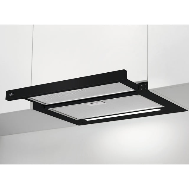 AEG ADF6052AB, Cappa aspirante piatta, Nero, Classe energetica: C, Numero di passi: 3, Livello massimo scarico (m3/h): 3