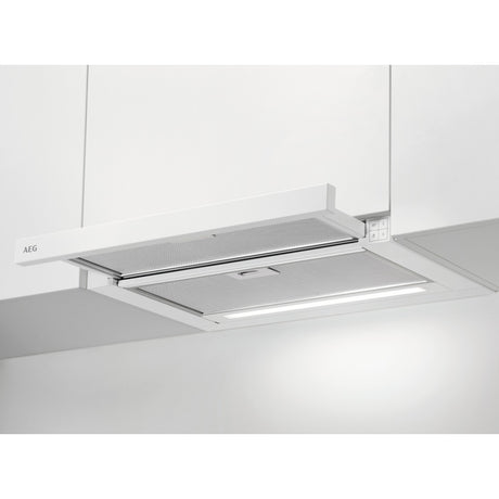 AEG ADF6052AW, Cappa aspirante piatta, Bianco, Classe energetica: C, Numero di passi: 3, Livello massimo scarico (m3/h):