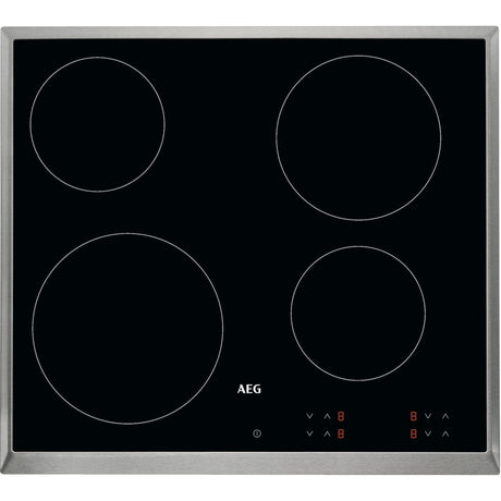 AEG KFA58SM, Piani di cottura in vetroceramica, Cromo, Variante di incasso: Telaio, Numero zone di cottura: 4, Tensione 
