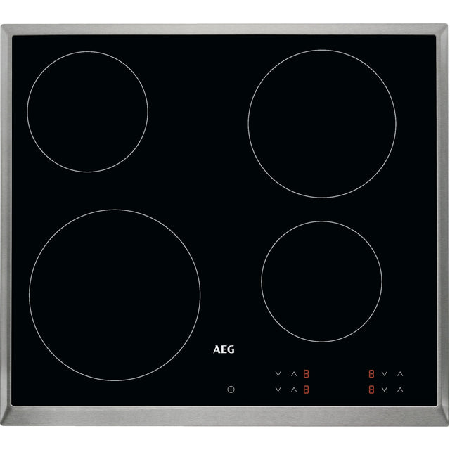 AEG KFA58SM, Piani di cottura in vetroceramica, Cromo, Variante di incasso: Telaio, Numero zone di cottura: 4, Tensione 