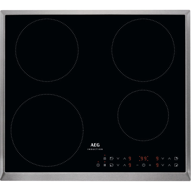 AEG KFA58SIM, Piano di cottura a induzione, Cromo, Variante di incasso: Telaio, Numero zone di cottura: 4, Tensione + Fr