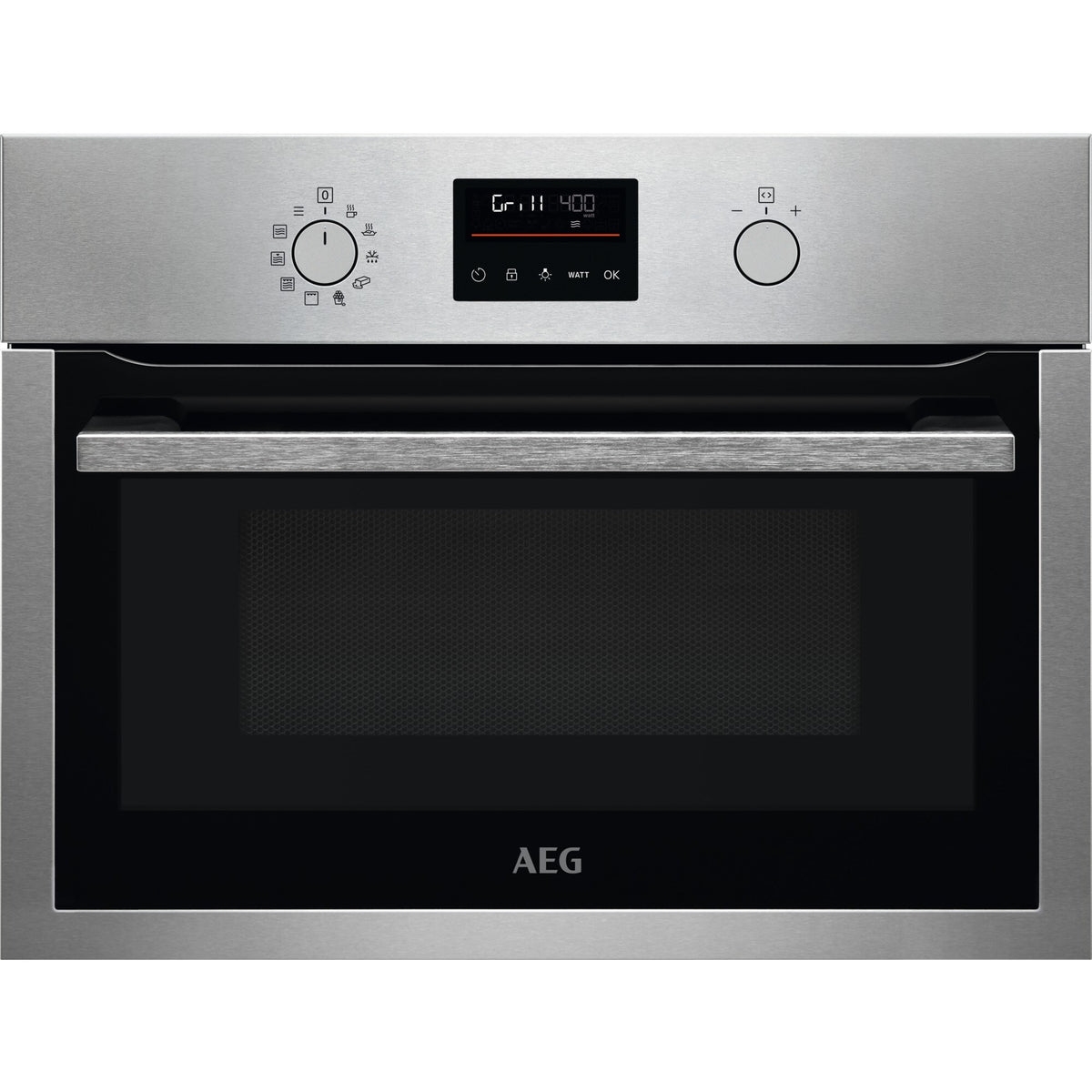 AEG BO4BEMGM, Compact 45 da incasso / Solo forno a microonde, Cromo Rivestimento antimpronta, Modalità di funzionamento: