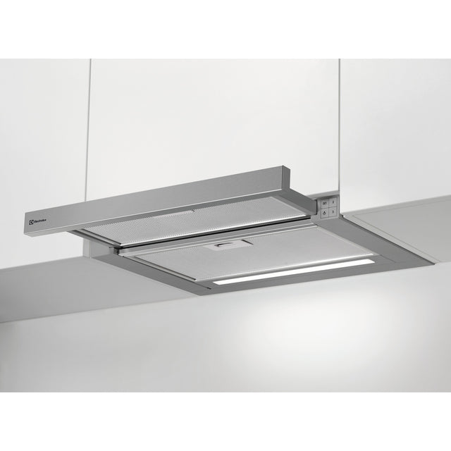 Electrolux DAK5536CN, Cappa aspirante piatta, Cromo, Classe energetica: C, Numero di passi: 3, Livello massimo scarico (