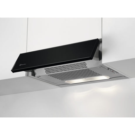 Electrolux DXK6012SW, Cappa aspirante ribaltabile, Nero, Classe energetica: D Numero di passi: 3, Livello massimo scaric