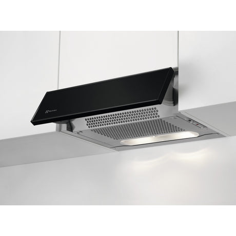 Electrolux DXK5512SW, Cappa aspirante ribaltabile, Nero, Classe energetica: D, Numero di passi: 3, Livello massimo scari