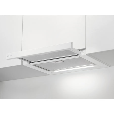 Electrolux DAK5536WE, Cappa aspirante piatta, Bianco, Classe energetica: C, Numero di passi: 3, Livello massimo scarico 