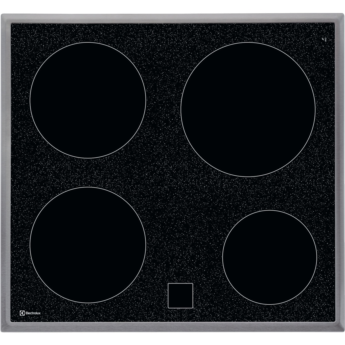 Electrolux GK56CN, Piani di cottura in vetroceramica, Cromo, Variante di incasso: Telaio, Numero zone di cottura: 4, Ten