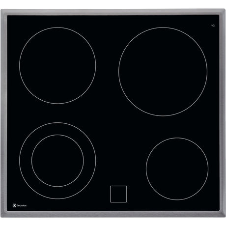 Electrolux GK58PCN, Piani di cottura in vetroceramica, Cromo, Variante di incasso: Telaio, Numero zone di cottura: 4, Te