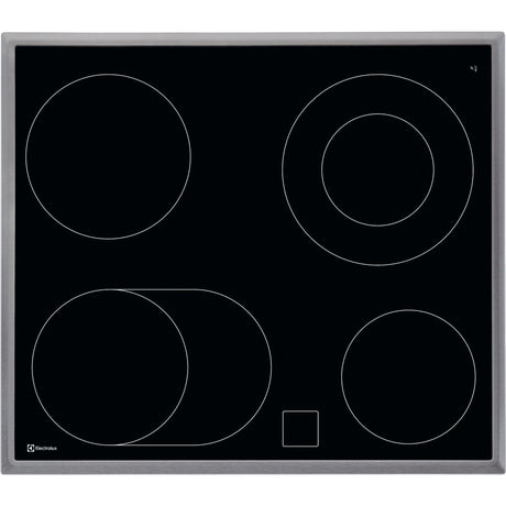 Electrolux GK58CCN, Piani di cottura in vetroceramica, Cromo, Variante di incasso: Telaio, Numero zone di cottura: 4, Te