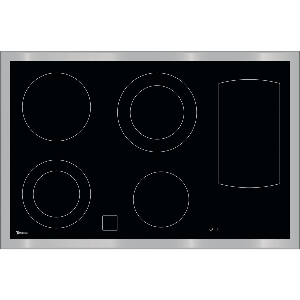 Electrolux GK80RPLCN, Piani di cottura in vetroceramica, Cromo, Variante di incasso: Telaio largo, Numero zone di cottur
