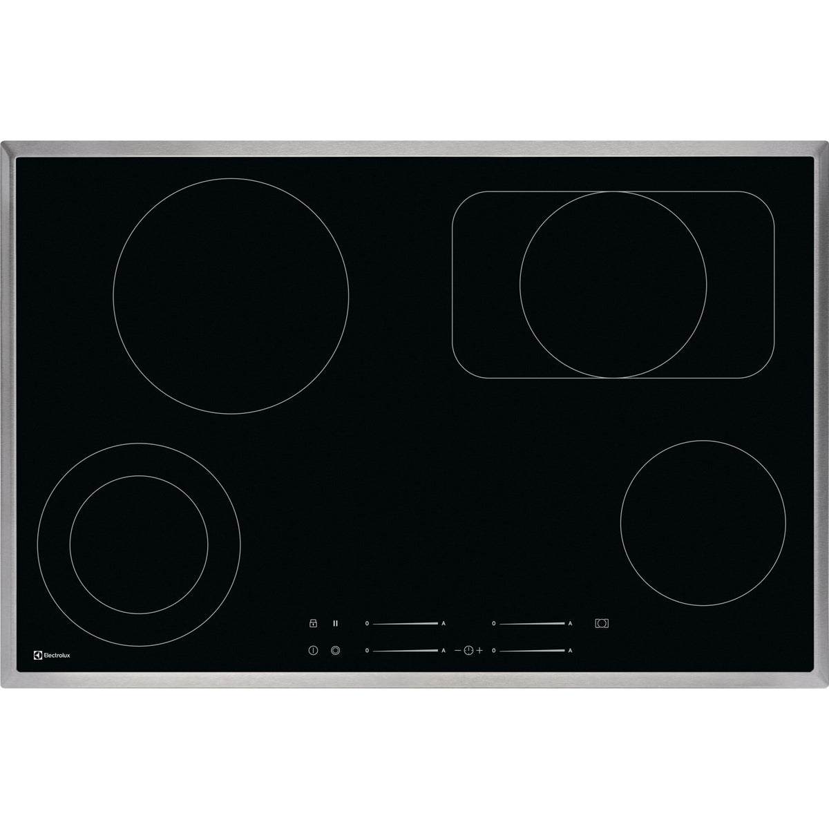 Electrolux GK78TSCN, Piani di cottura in vetroceramica, Cromo, Variante di incasso: Telaio, Numero zone di cottura: 4, T