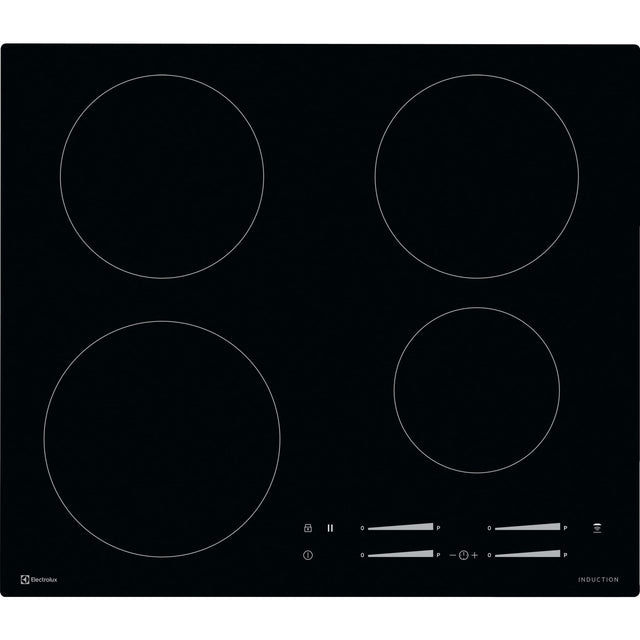 Electrolux GK58TSIO, Piano di cottura a induzione, Nero, Variante di incasso: Senza telaio, Numero zone di cottura: 4, T