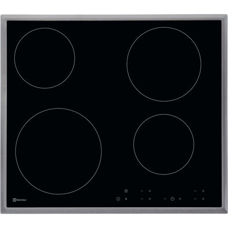 Electrolux GK58TCCN, Piani di cottura in vetroceramica, Cromo, Variante di incasso: Telaio, Numero zone di cottura: 4, T