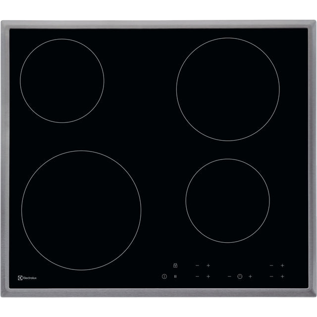 Electrolux GK58TCCN, Piani di cottura in vetroceramica, Cromo, Variante di incasso: Telaio, Numero zone di cottura: 4, T