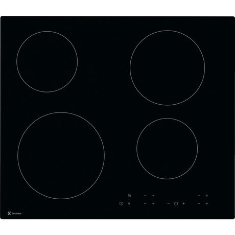 Electrolux GK58TCO, Piani di cottura in vetroceramica, Nero, Variante di incasso: Senza telaio, Numero zone di cottura: 