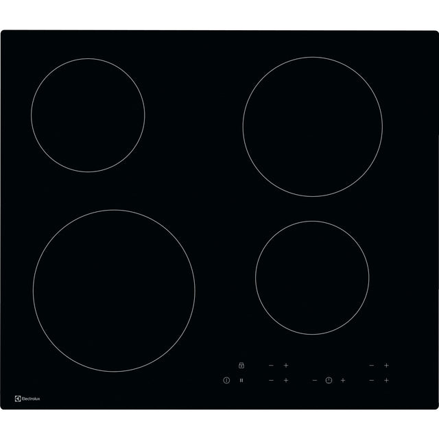Electrolux GK58TCO, Piani di cottura in vetroceramica, Nero, Variante di incasso: Senza telaio, Numero zone di cottura: 