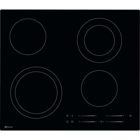 Electrolux GK58TSO, Piani di cottura in vetroceramica, Nero, Variante di incasso: Senza telaio, Numero zone di cottura: 