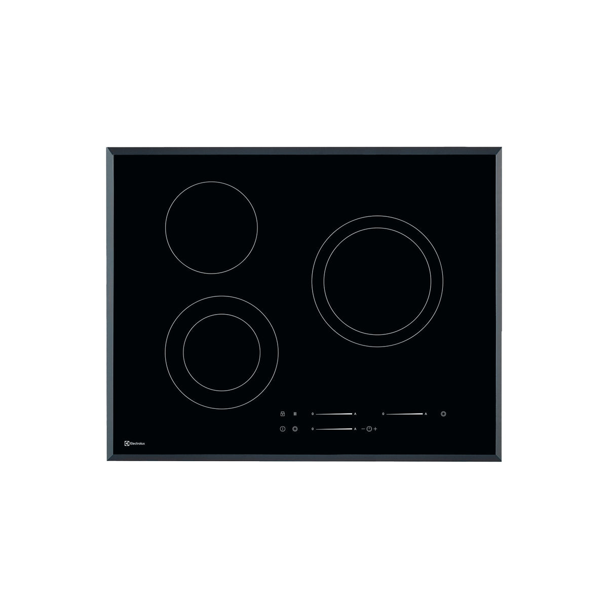 Electrolux GK65TSF, Piani di cottura in vetroceramica, Cromo, Variante di incasso: Design con sfaccettatura, Numero zone